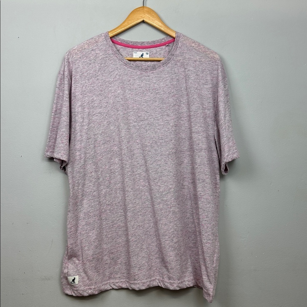 Kangol Men’s Linen Effect Pink Speckled Short Sleeve T-Shirt Sz XXL